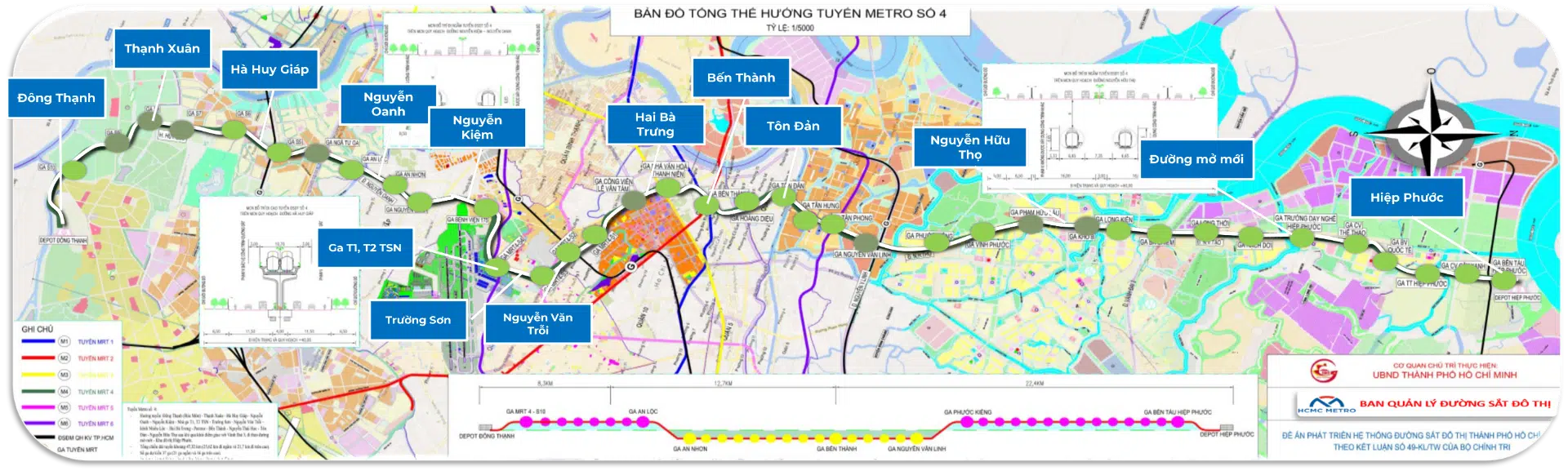 Metro số 4 đi qua những khu vực nào?