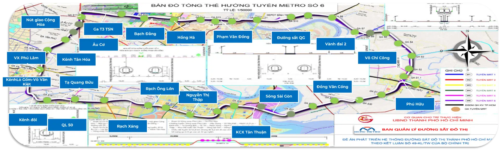 Metro số 6 khác gì các tuyến xuyên tâm?