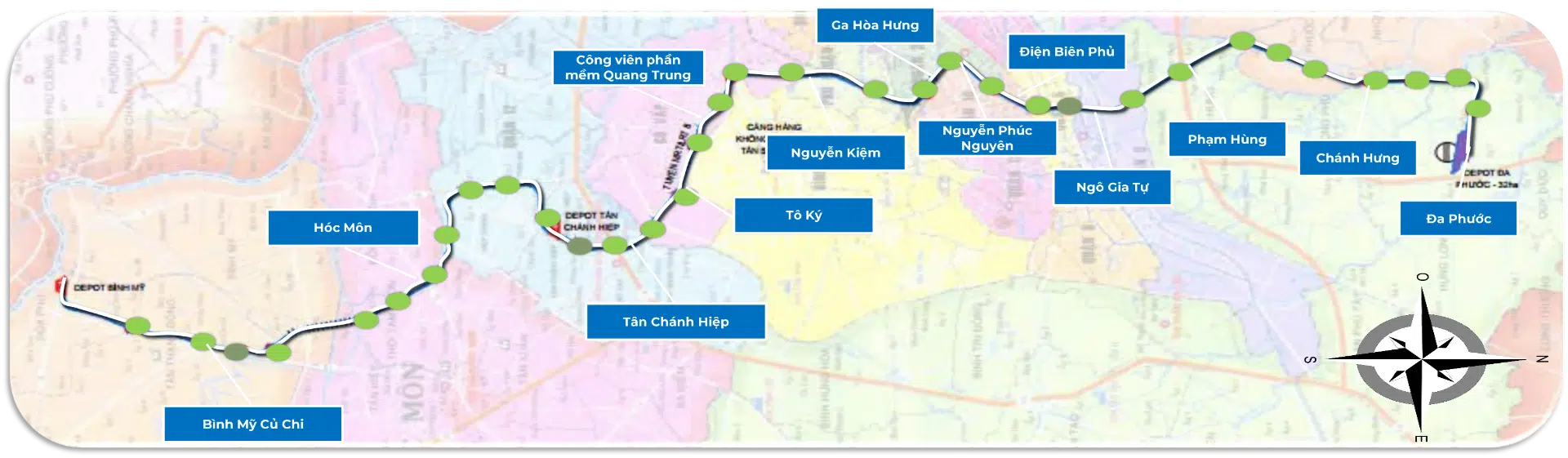 Metro số 8 đi qua những khu vực nào?